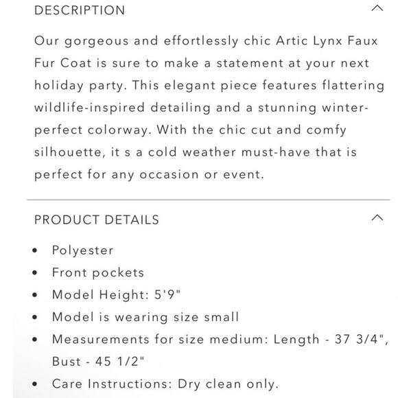 Johnny Was Artic Lynx faux fur coat jacket cardigan duster animal size L large - Picture 5 of 11